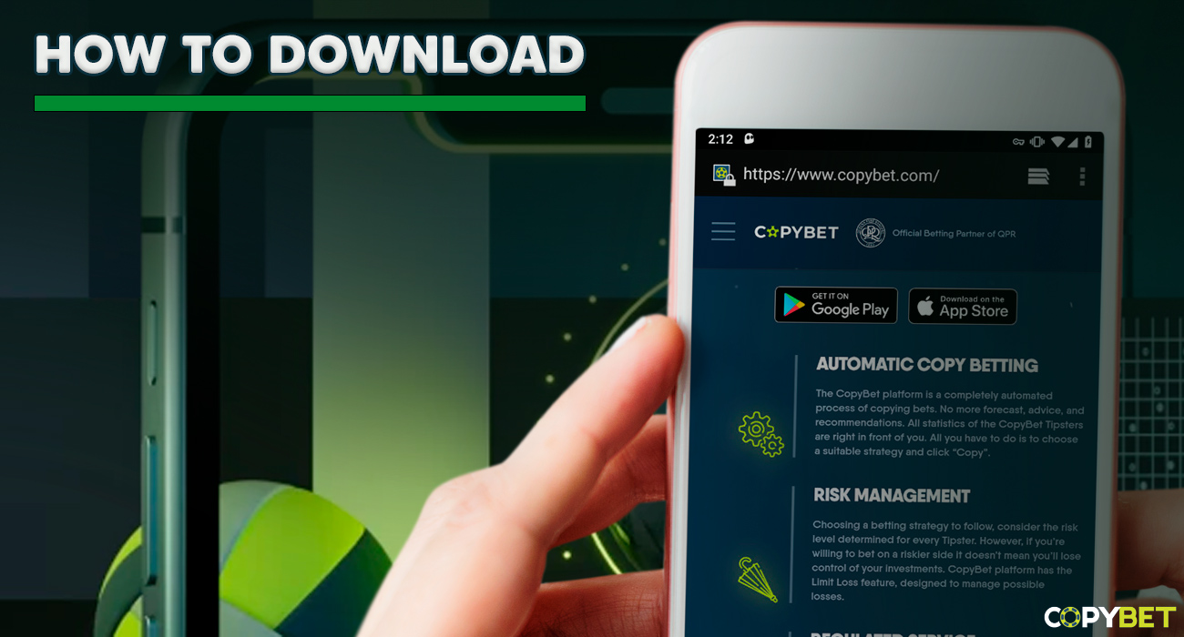 Step-by-step guide for downloading the CopyBet app on mobile devices.